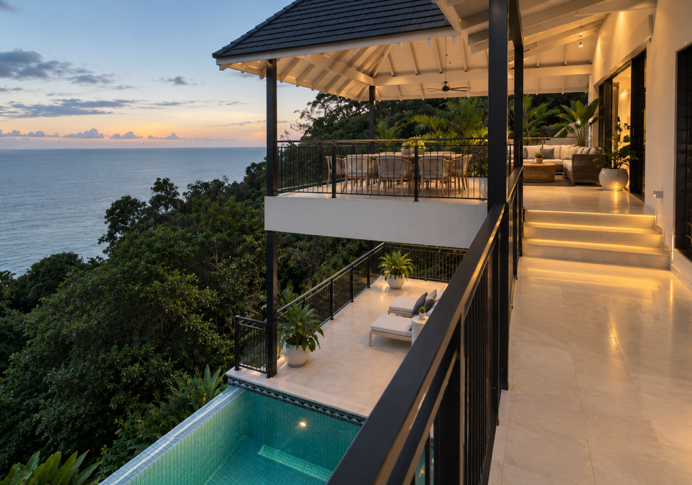 Split-level sloping site home with ocean views in Cairns